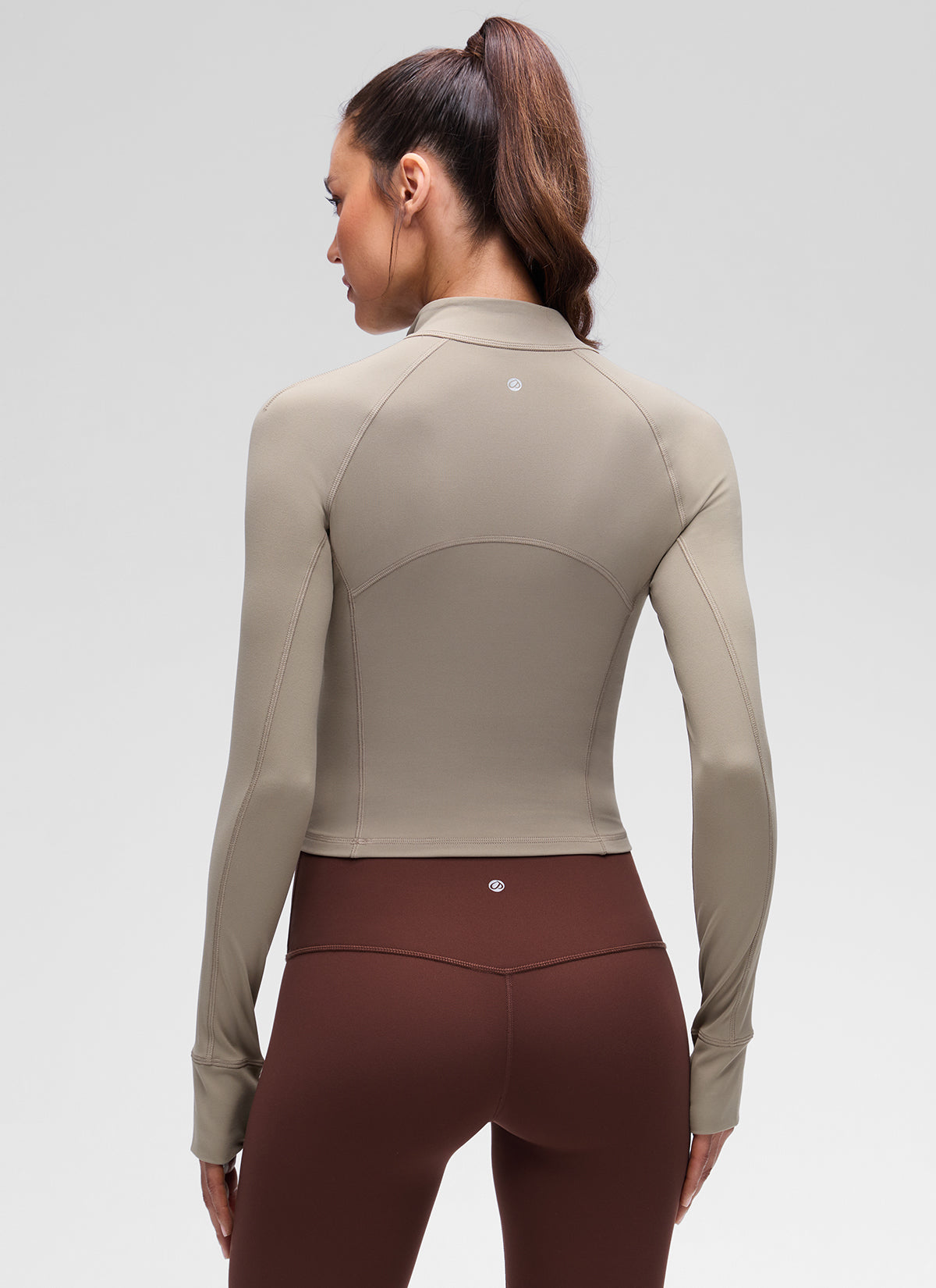 CRZ YOGA Women's Yoga Slim Fit Tops Butterluxe Half-Zip Long Sleeve Warm Ash Grey