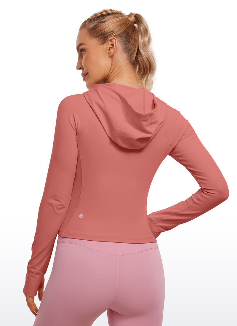 CRZ YOGA Women's Butterluxe Outerwear Full Zip Hoodies Jackets Briar Rose