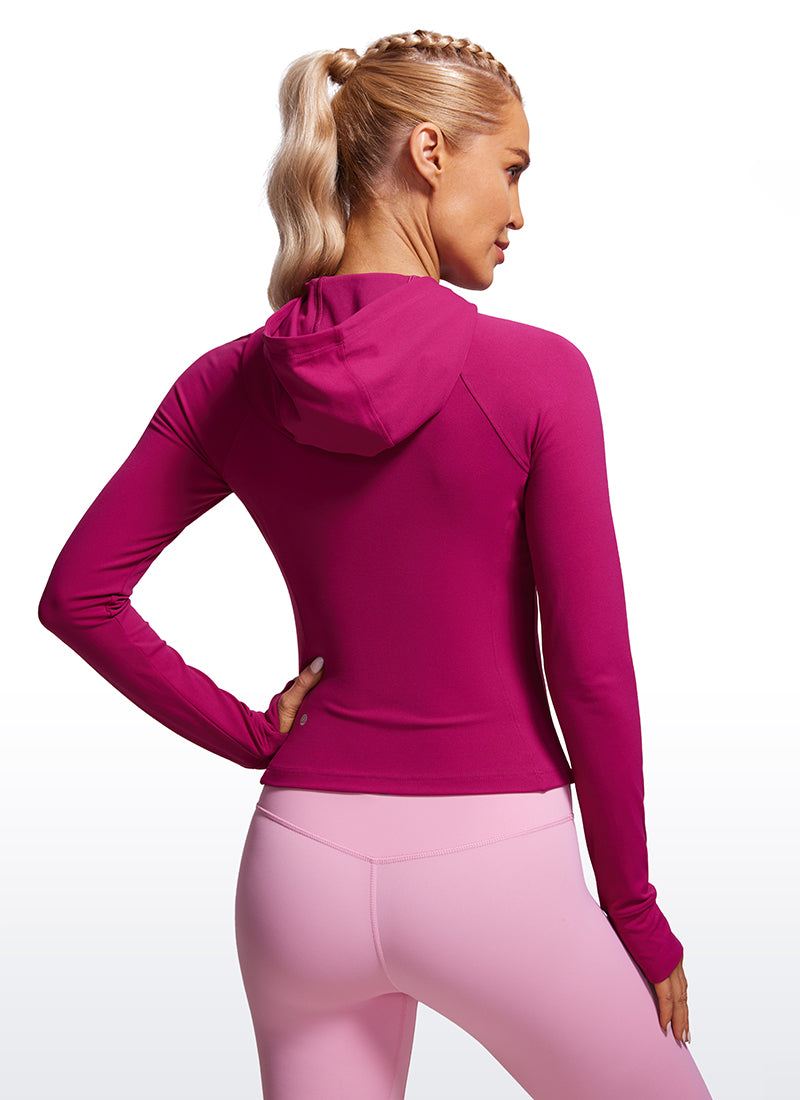CRZ YOGA Women's Butterluxe Outerwear Full Zip Hoodies Jackets Magenta Purple